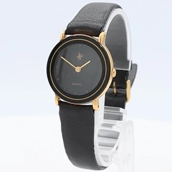 John Player Special 7716-1 Black and Gold Ladies Quartz Wristwatch Gold Tone - Picture 1 of 5